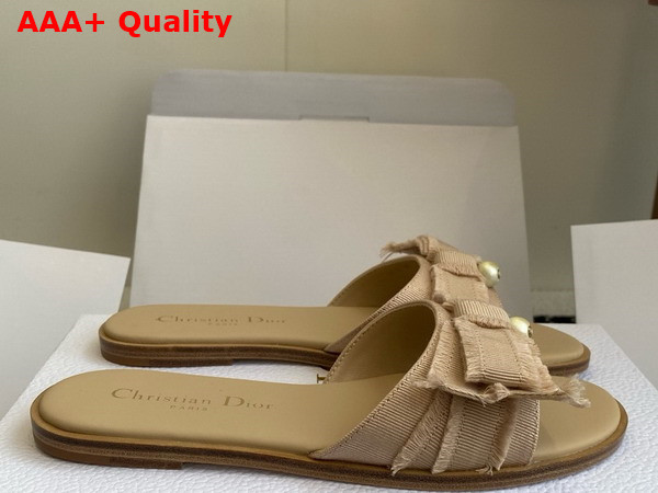 Dior Adiorable Mule in Nude Fringed Grosgrain Replica