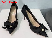 Dior Adiorable Pump in Black Fringed Grosgrain Replica