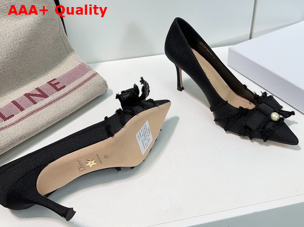 Dior Adiorable Pump in Black Fringed Grosgrain Replica