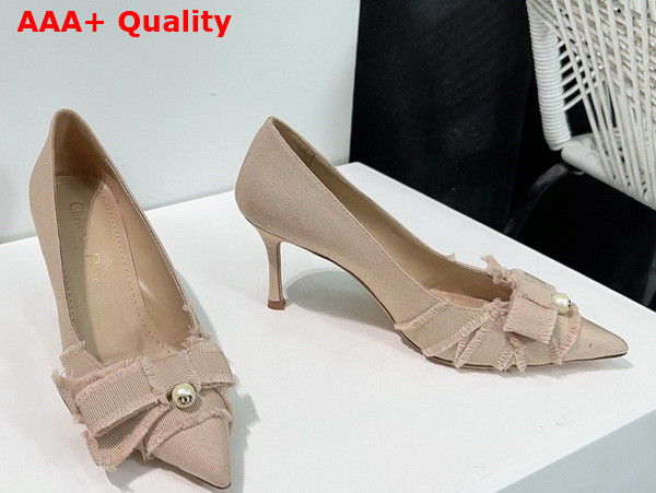 Dior Adiorable Pump in Nude Fringed Grosgrain Replica