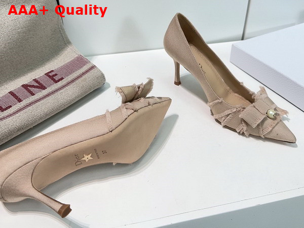 Dior Adiorable Pump in Nude Fringed Grosgrain Replica