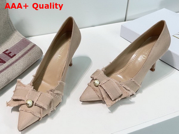 Dior Adiorable Pump in Nude Fringed Grosgrain Replica