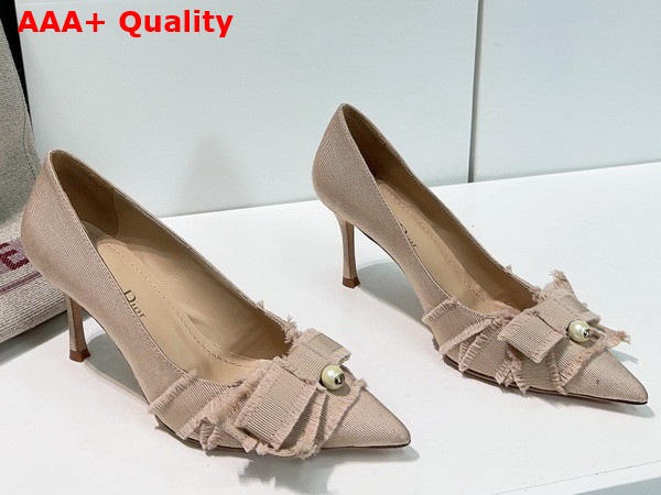 Dior Adiorable Pump in Nude Fringed Grosgrain Replica