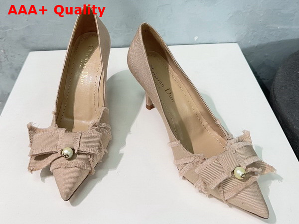 Dior Adiorable Pump in Nude Fringed Grosgrain Replica