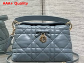 Dior Adiorable Top Handle Mini Bag in Cloud Blue Macrocannage Lambskin Replica