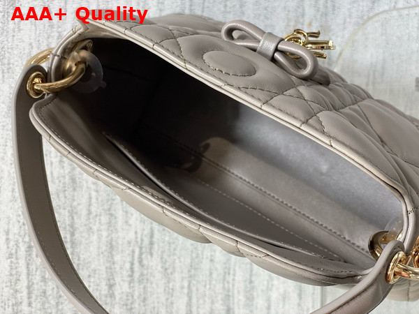 Dior Adiorable Top Handle Mini Bag in Gray Macrocannage Lambskin Replica