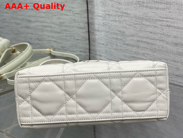 Dior Adiorable Top Handle Mini Bag in Latte Macrocannage Lambskin Replica