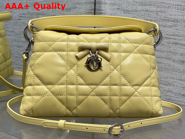 Dior Adiorable Top Handle Mini Bag in Yellow Macrocannage Lambskin Replica