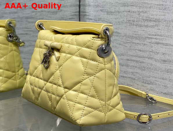 Dior Adiorable Top Handle Mini Bag in Yellow Macrocannage Lambskin Replica