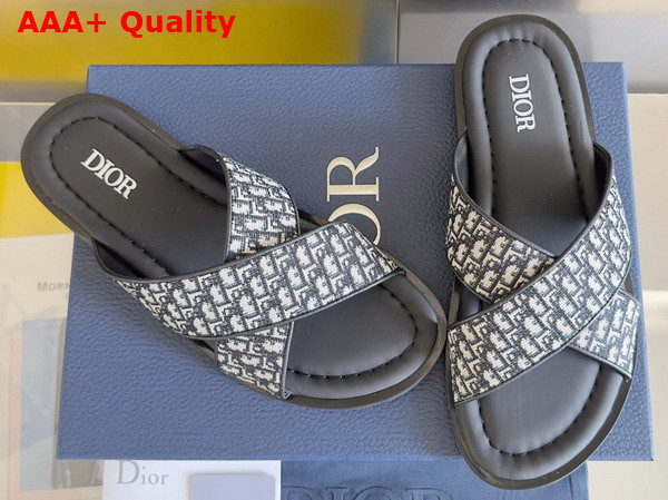 Dior Alias Sandal in Beige and Black Dior Oblique Jacquard Replica