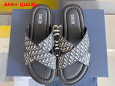 Dior Alias Sandal in Beige and Black Dior Oblique Jacquard Replica