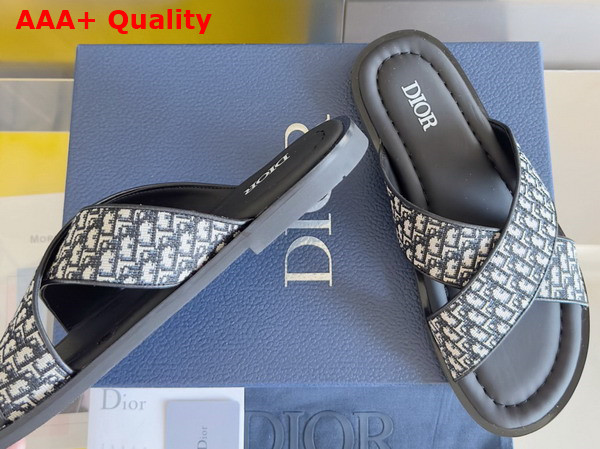 Dior Alias Sandal in Beige and Black Dior Oblique Jacquard Replica