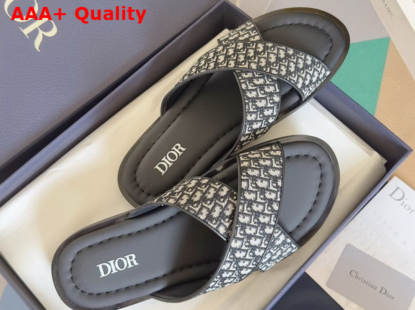Dior Alias Sandal in Beige and Black Dior Oblique Jacquard Replica