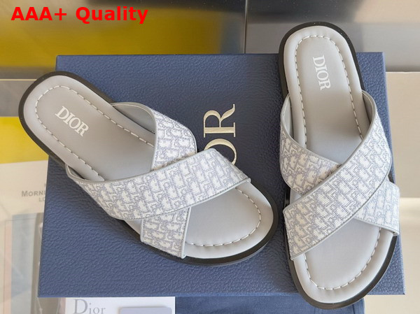 Dior Alias Sandal in Gray Dior Oblique Jacquard Replica