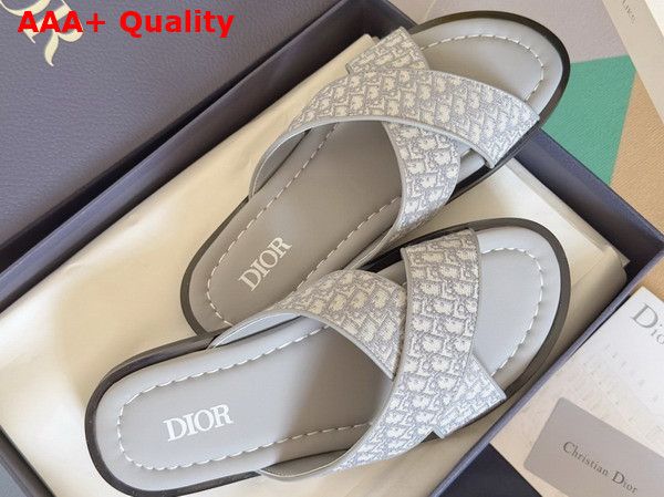 Dior Alias Sandal in Gray Dior Oblique Jacquard Replica