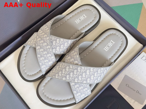 Dior Alias Sandal in Gray Dior Oblique Jacquard Replica