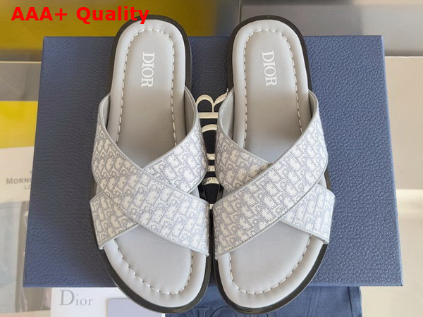 Dior Alias Sandal in Gray Dior Oblique Jacquard Replica