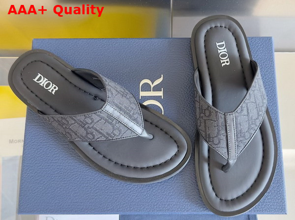 Dior Alias Thong Sandal in Black Dior Oblique Jacquard Replica