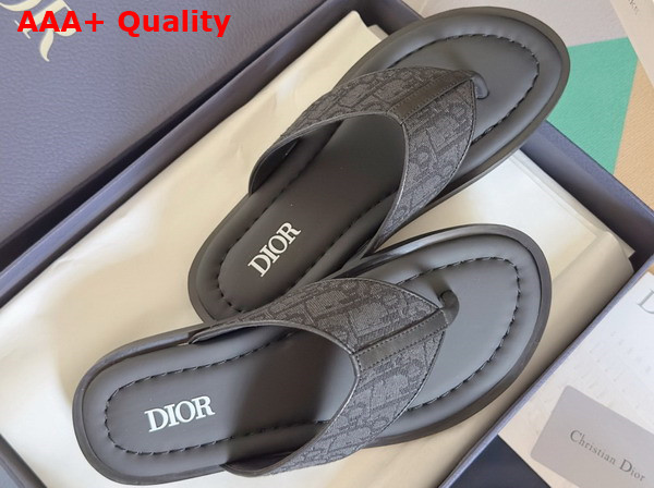Dior Alias Thong Sandal in Black Dior Oblique Jacquard Replica