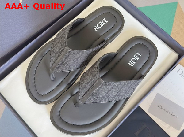 Dior Alias Thong Sandal in Black Dior Oblique Jacquard Replica