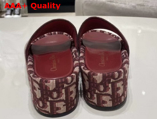 Dior Amaranth Dway Dior Oblique Embroidered Cotton Wedge Mule Replica