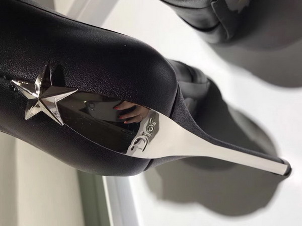 Dior Ankle Boot with Side Zip in Black Calfskin Leather 10cm Heel For Sale