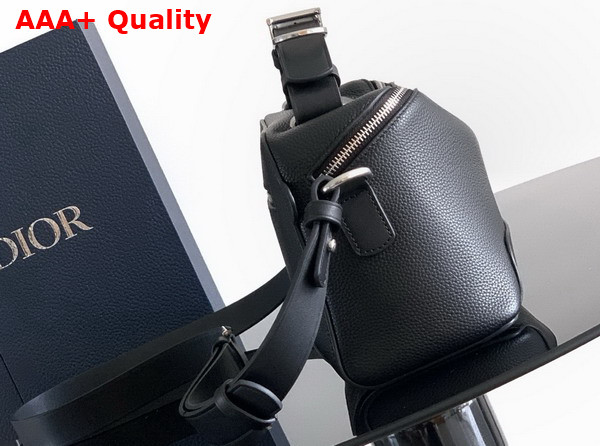 Dior Archie Zipped Bag with Strap Black Grained Calfskin Replica