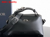 Dior Archie Zipped Bag with Strap Black Grained Calfskin Replica