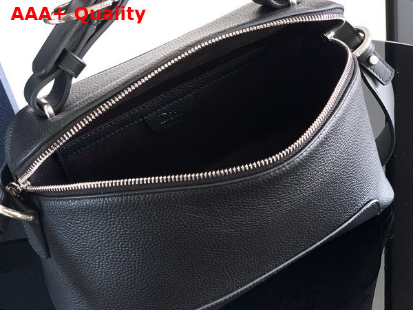 Dior Archie Zipped Bag with Strap Black Grained Calfskin Replica