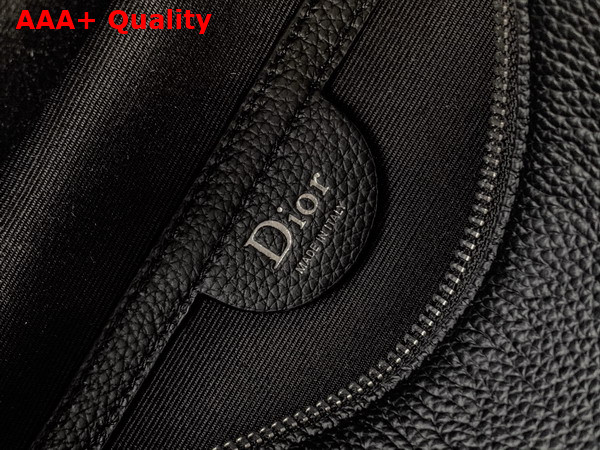 Dior Archie Zipped Bag with Strap Black Grained Calfskin Replica