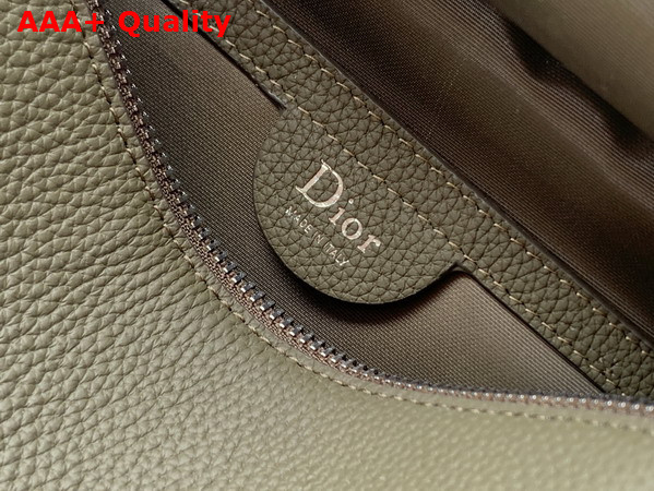 Dior Archie Zipped Bag with Strap Khaki Grained Calfskin Replica