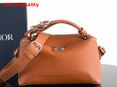 Dior Archie Zipped Bag with Strap Tan Grained Calfskin Replica