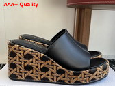 Dior Attitude Dior Wedge Slide in Black Calfskin Replica