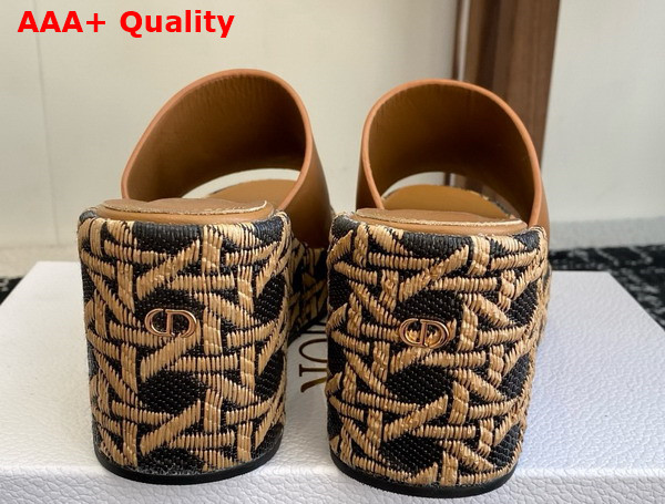 Dior Attitude Dior Wedge Slide in Camel Calfskin Replica