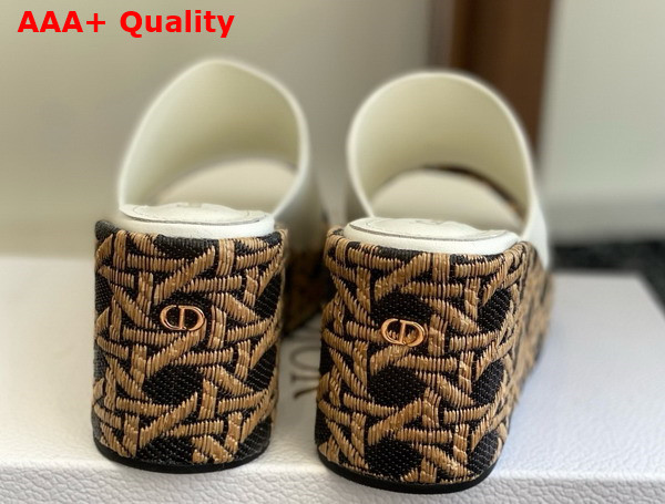 Dior Attitude Dior Wedge Slide in White Calfskin Replica