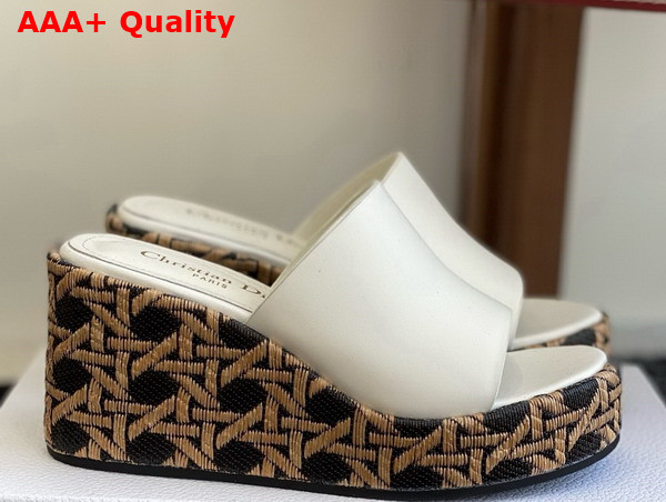 Dior Attitude Dior Wedge Slide in White Calfskin Replica