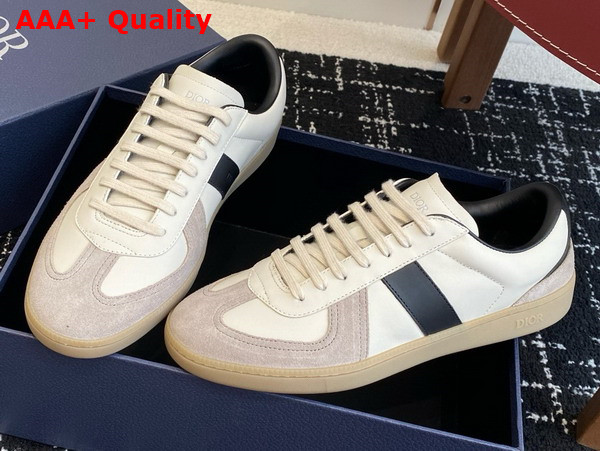 Dior B01 Matchpoint Sneaker Black and White Smooth Calfskin with Gray Suede Replica