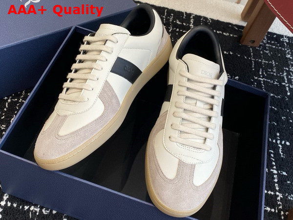Dior B01 Matchpoint Sneaker Black and White Smooth Calfskin with Gray Suede Replica