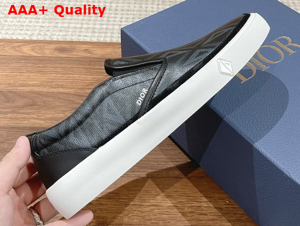 Dior B101 Slip On Sneaker Black CD Diamond Canvas and Smooth Calfskin Replica