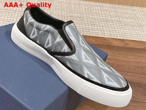 Dior B101 Slip On Sneaker Gray CD Diamond Canvas and Smooth Calfskin Replica