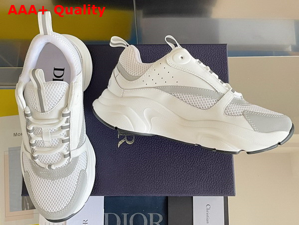Dior B22 Sneaker White Technical Mesh with White and Silver Tone Calfskin Replica