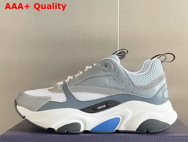 Dior B22 Sneaker White and Blue Technical Mesh and Gray Calfskin Replica