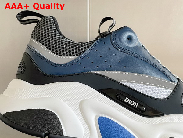 Dior B22 Sneaker White and Gray Technical Mesh with Blue Black and Gray Calfskin Replica