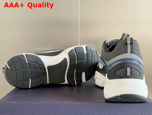 Dior B22 Sneaker White and Gray Technical Mesh with Blue Black and Gray Calfskin Replica