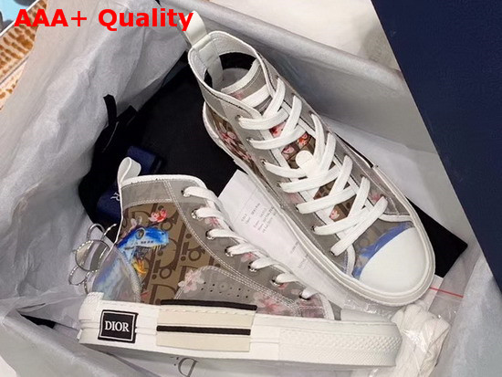 Dior B23 High Top Dior Oblique Dior and Sorayama Sneaker in Beige Replica