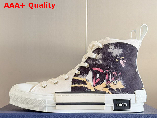 Dior B23 High Top Sneaker White Canvas with Asterodior Signature Replica