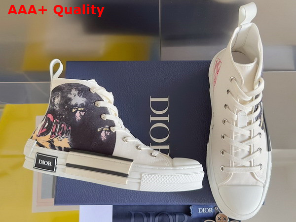 Dior B23 High Top Sneaker White Canvas with Asterodior Signature Replica