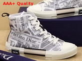 Dior B23 High Top Sneaker White Canvas with Dior and Daniel Arsham Motif Replica