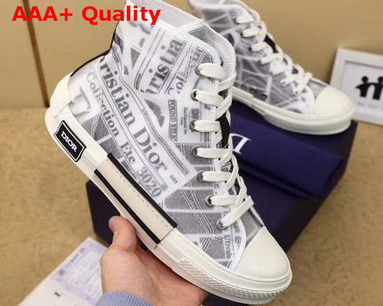 Dior B23 High Top Sneaker White Canvas with Dior and Daniel Arsham Motif Replica