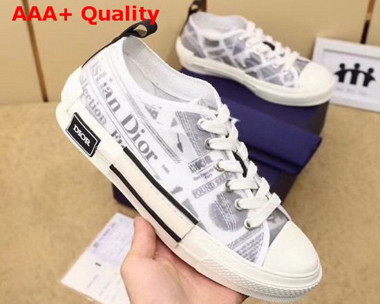 Dior B23 Low Top Sneaker White Canvas with Dior and Daniel Arsham Motif Replica